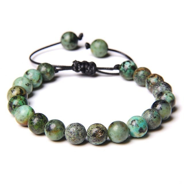 Bracelet Guérison en Jaspe Africain "Empathie & Communication" - Ajustable