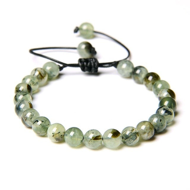 Bracelet Guérison en Prehnite "Conscience & Acceptation" - Ajustable