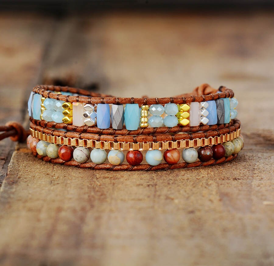 Bracelet Bohémien en Jaspe "Épanouissement & Estime de soi"