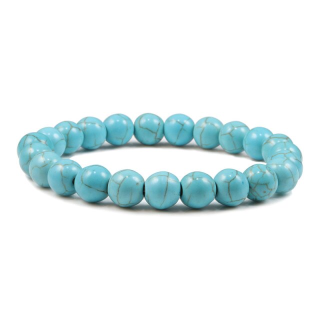 Bracelet Yoga en Turquoise bleue "Sérénité & Bien être"