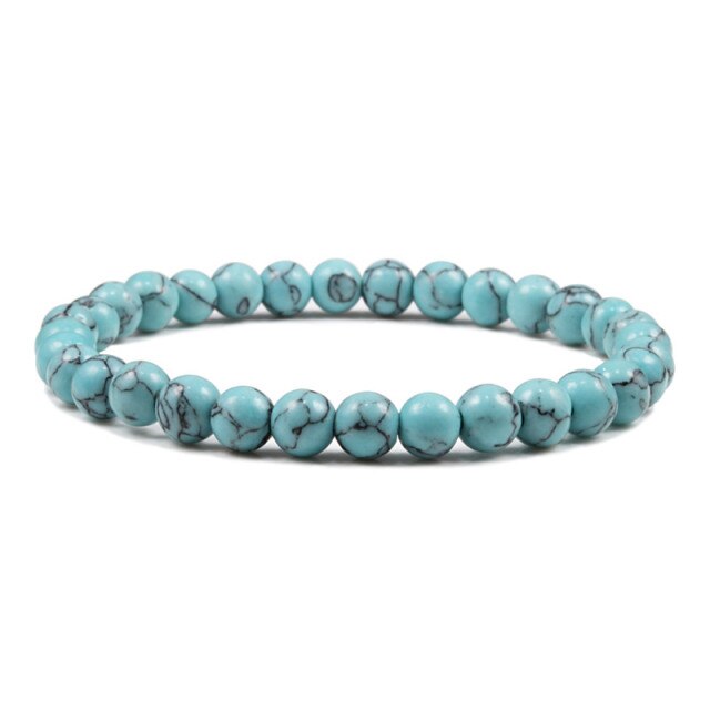 Bracelet Yoga en Turquoise bleue "Sérénité & Bien être"
