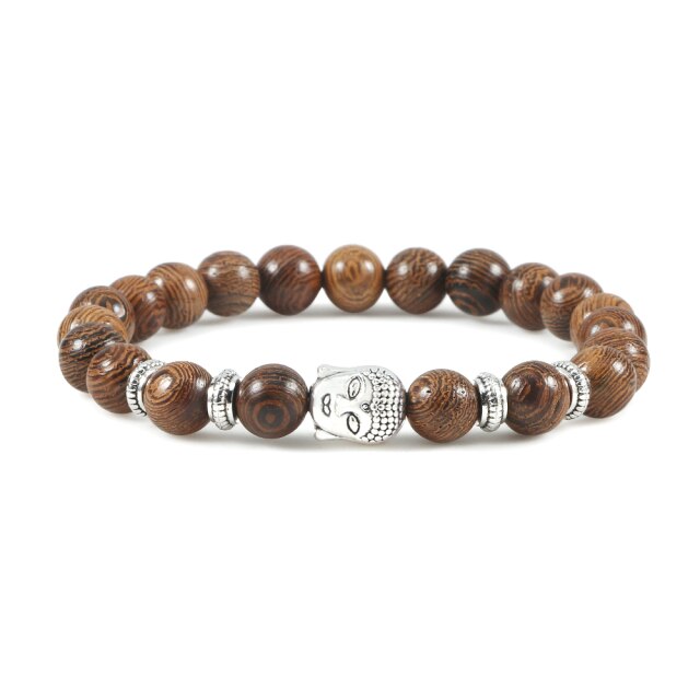 Bracelet en Bois "Amplification & Energie" - Bouddha