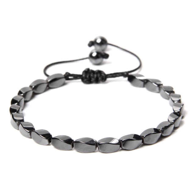 Bracelet Magnétique en Hématite "Force & Puissance" - Ajustable