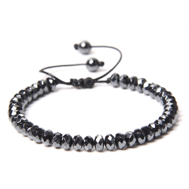Bracelet Magnétique en Hématite "Force & Puissance" - Ajustable