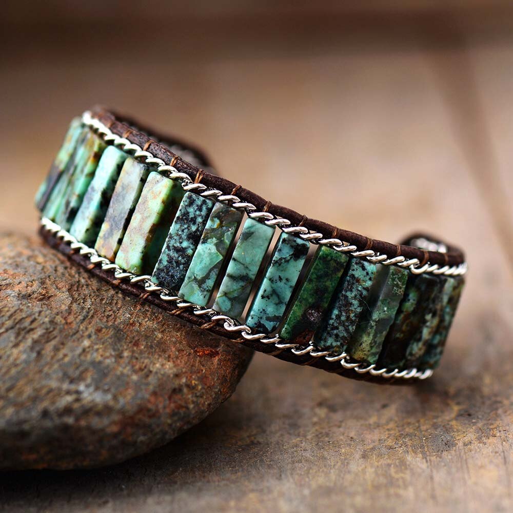 Bracelet Bohémien en Turquoise africaine "Optimisme & Confiance en soi"