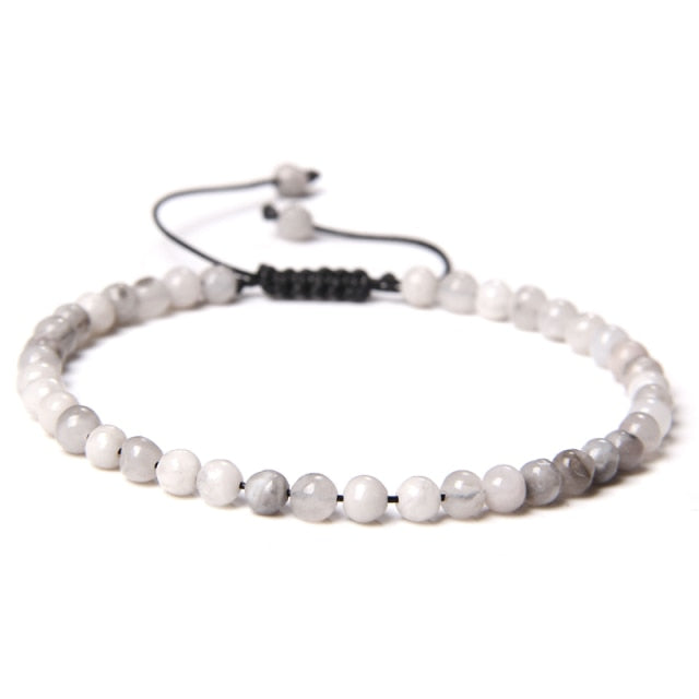 Bracelet Reiki en Agate blanche "Acceptation & Confiance" - Ajustable