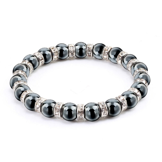 Bracelet Magnétique en Hématite "Force & Puissance"