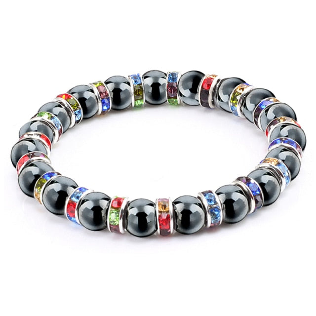 Bracelet Magnétique en Hématite "Force & Puissance"