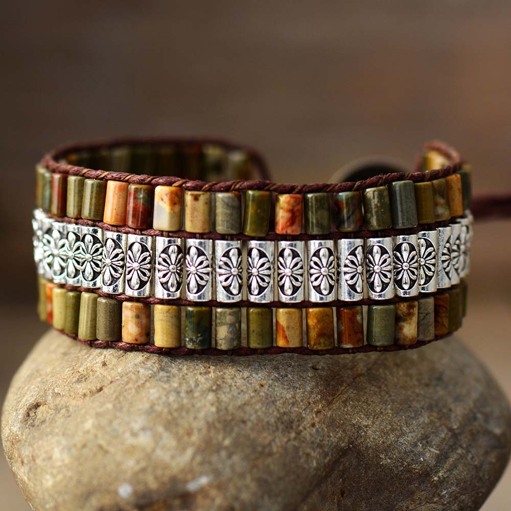 Bracelet Bohémien en Jaspe "Épanouissement & Estime de soi"