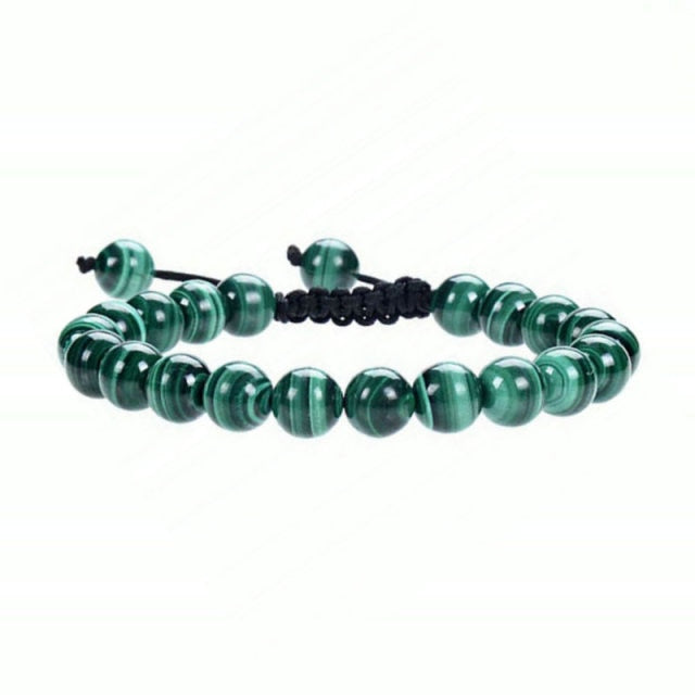 Bracelet Yoga en Malachite "Protection & Clairvoyance" - Ajustable