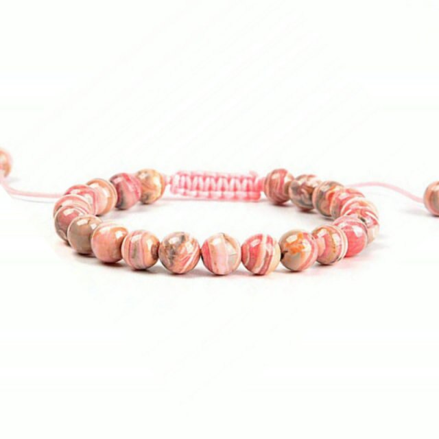 Bracelet Yoga en Rhodochrosite "Compassion & Amour" - Ajustable