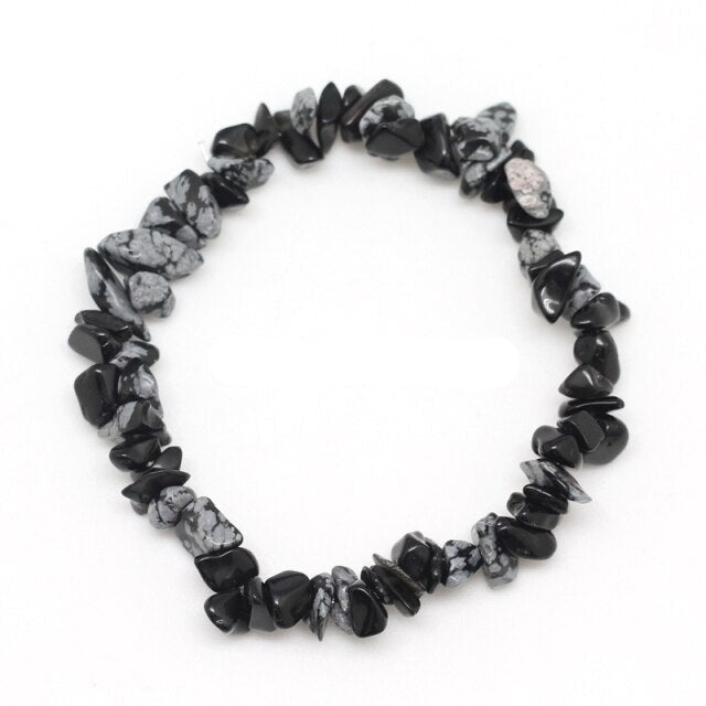 Bracelet Baroque en Obsidienne neige "Ancrage & Protection"