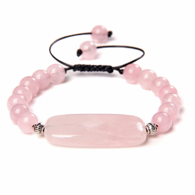 Bracelet en Quartz rose "Amour & Confiance en soi" - Ajustable