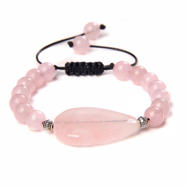 Bracelet en Quartz rose "Amour & Confiance en soi" - Larme