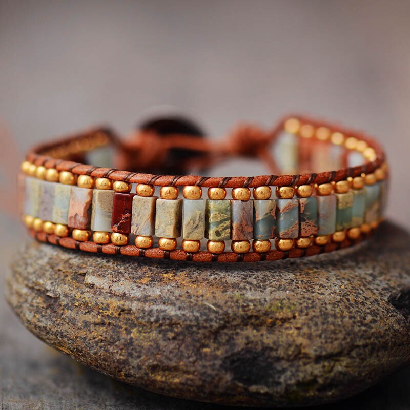 Bracelet Bohémien en Jaspe "Épanouissement & Estime de soi"