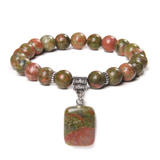 Bracelet Bouddhiste en Unakite "Confiance & Sagesse"