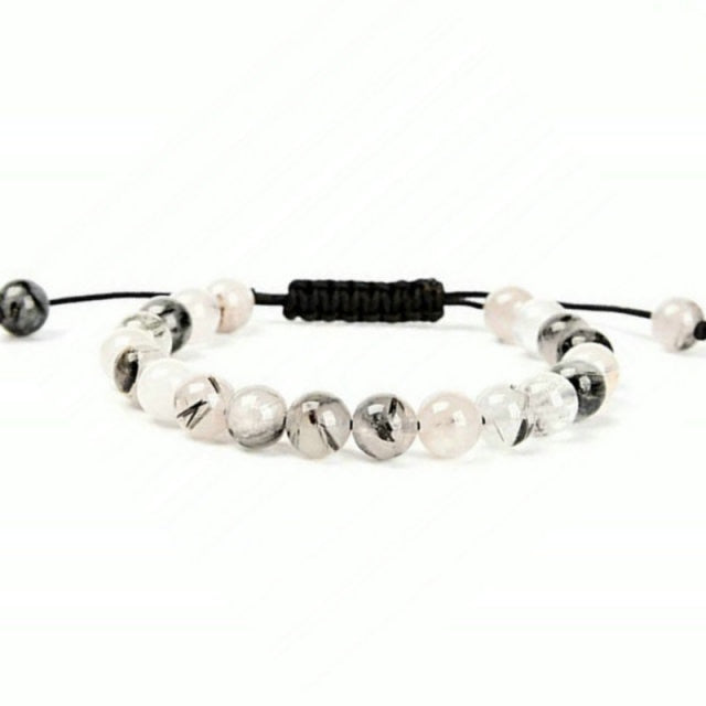 Bracelet Guérison en Quartz Tourmaline "Ancrage & Humilité" - Ajustable