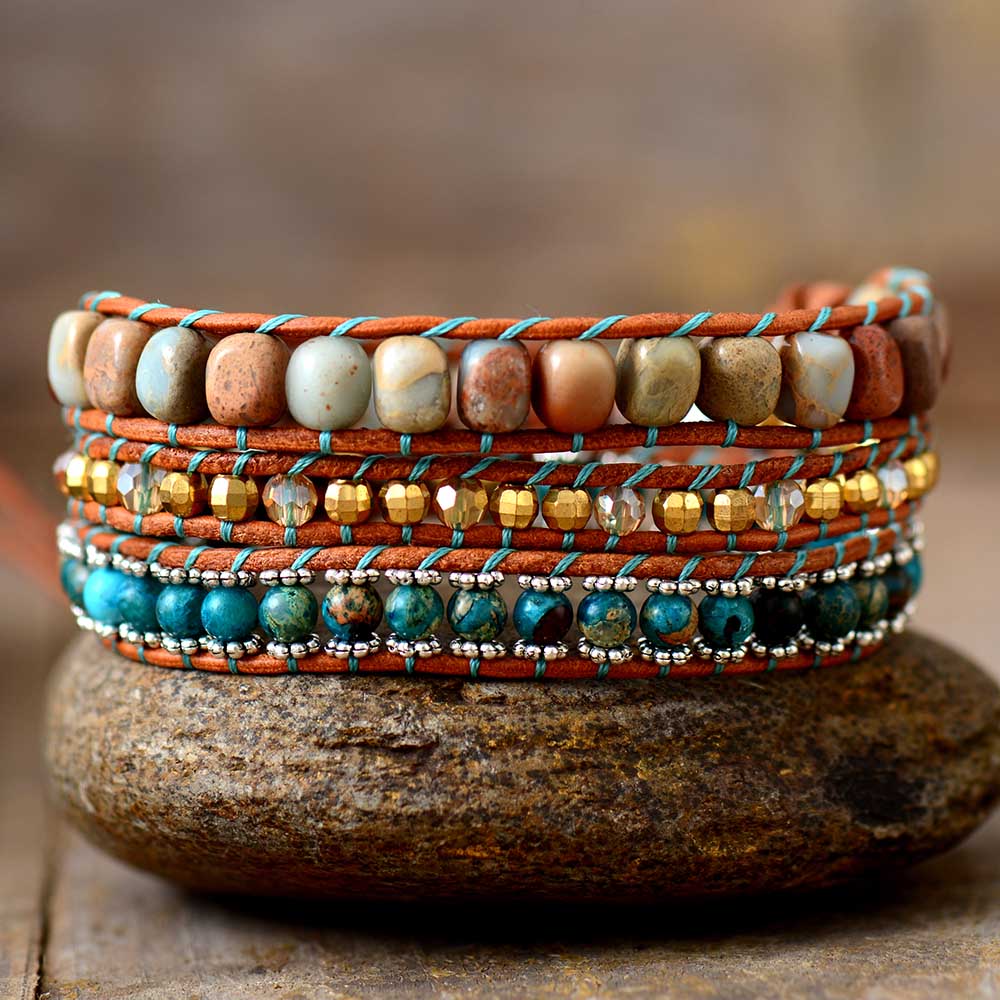 Bracelet Bohémien en Jaspe "Épanouissement & Estime de soi"