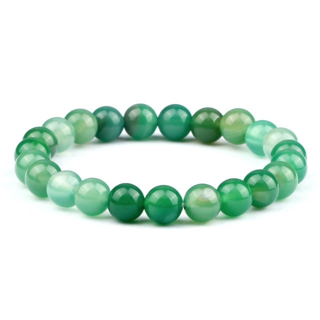 Bracelet Yoga en Agate verte "Équilibre & Fertilité"