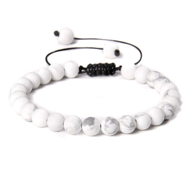 Bracelet en Turquoise blanche "Sagesse & Conscience" - Ajustable