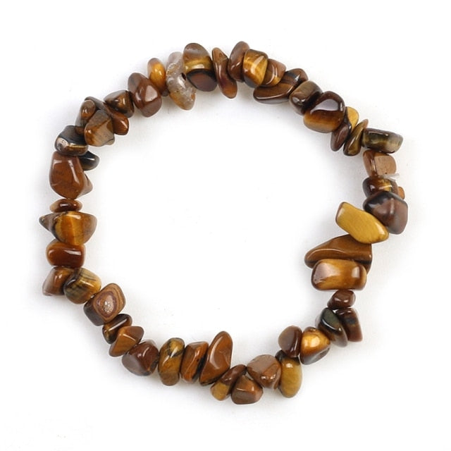 Bracelet Baroque Sept Chakras en Oeil de tigre "Courage & Audace"