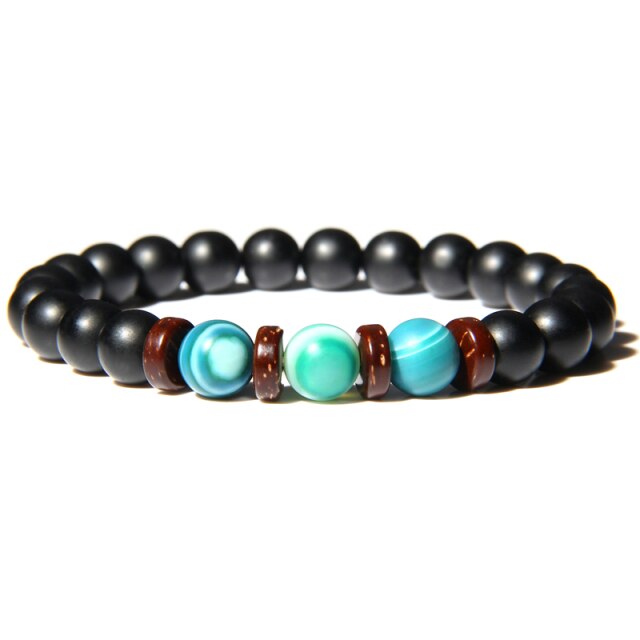 Bracelet Yoga en Agate noire "Persévérance & Protection"