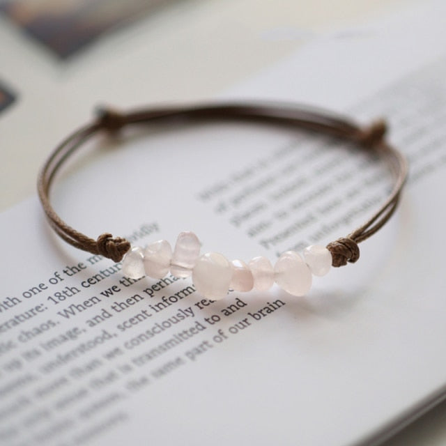 Bracelet en Quartz rose "Amour & Confiance en soi" - Ajustable