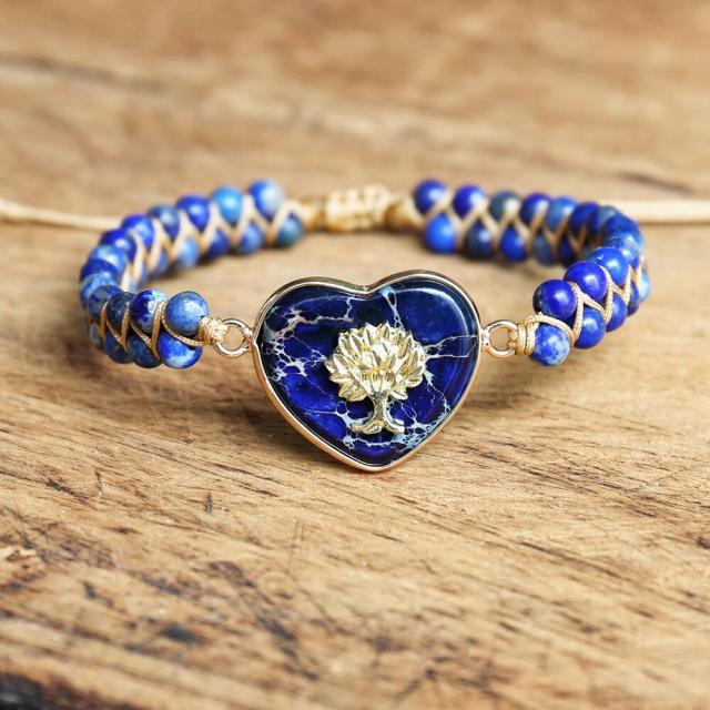 Bracelet Yoga en Lapis Lazuli "Santé & Harmonie"