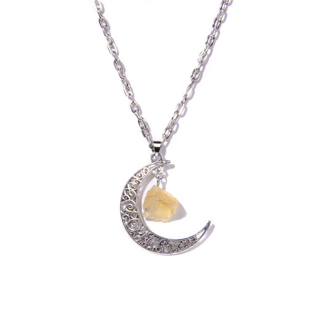 Chaîne et son Pendentif Guérison en Citrine "Joie & Abondance" - Lune