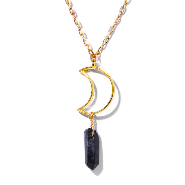 Chaîne et son Pendentif en Quartz "Clairvoyance & Sagesse" - Lune